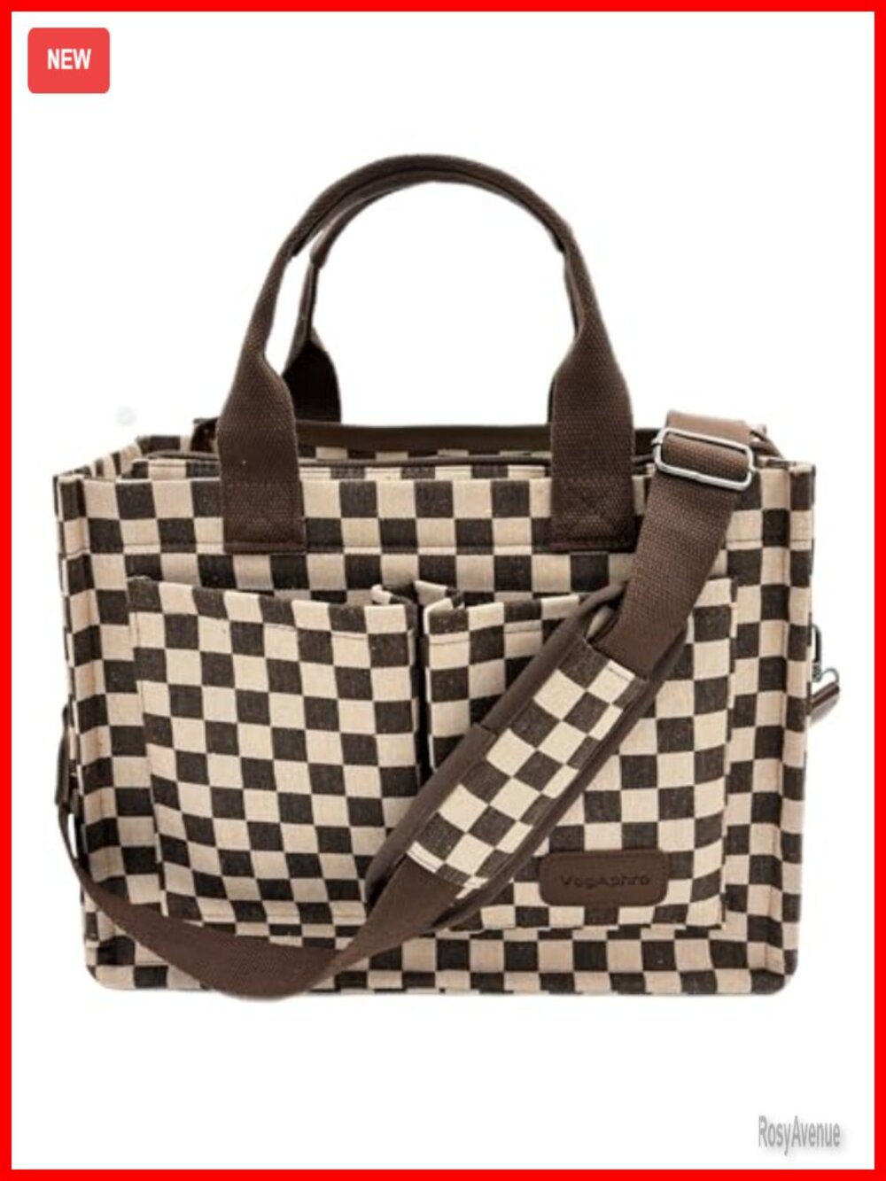 Large Canvas Tote Bag for Women Work Laptop Crossbody Purse with Pockets